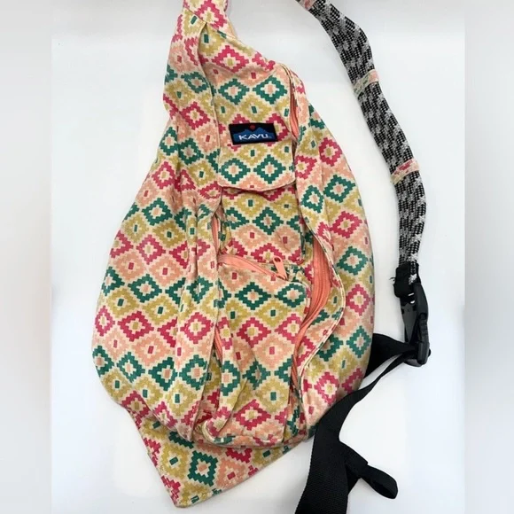 Kavu Original Rope Sling Bag Crossbody Backpack Aztec Southwestern Tribal Purse