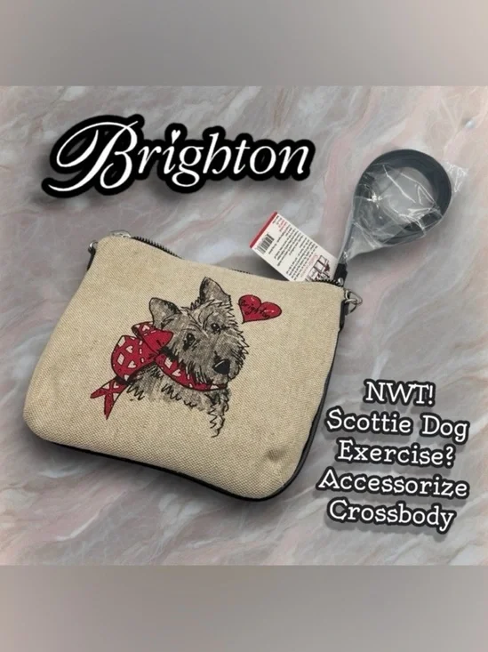 Brighton NWT Scottie Crossbody Canvas Purse Bag Detachable Strap D26499