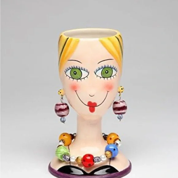 Colorful Ceramic Face Makeup Brush Holder/Vase