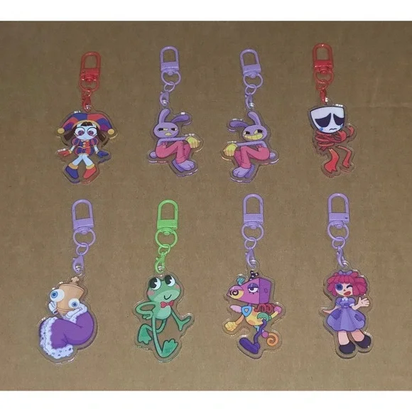 TADC The Amazing Digital Circus Keychains Handmade! COMPETE SET OF 8