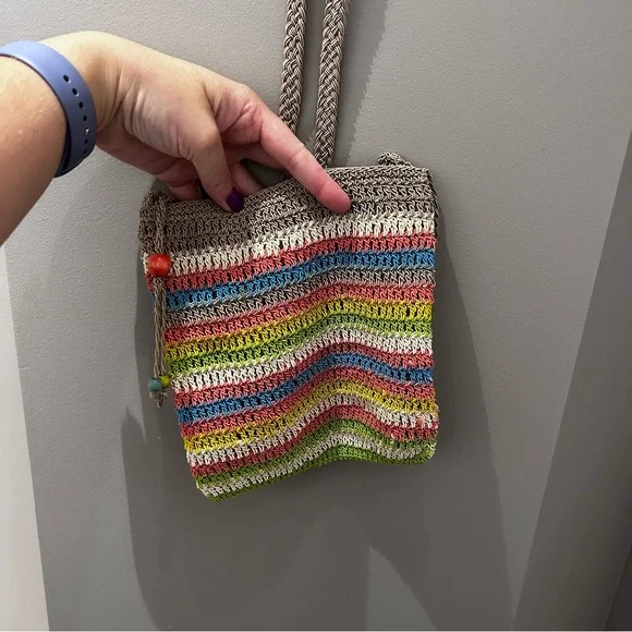 Crochet Style Colorful Crossbody Bag