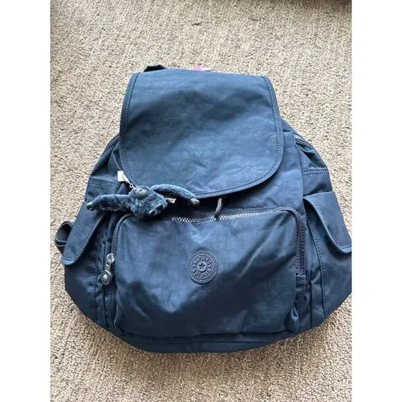 New with Tags Kipling‎ City Backpack Blue Multiple Pockets, 2 Zipper Pockets