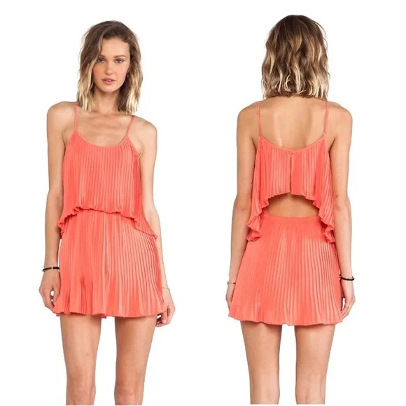 Revolve Lovers + Friends Sunkissed Dress in Coral