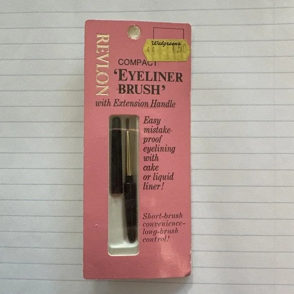 Vintage Revlon Compact Eyeliner Brush With Extension Handle‎ NOS 70s NIP