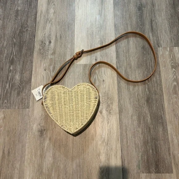 NWT Altar'd State Tan and Cream Woven Crossbody Bag