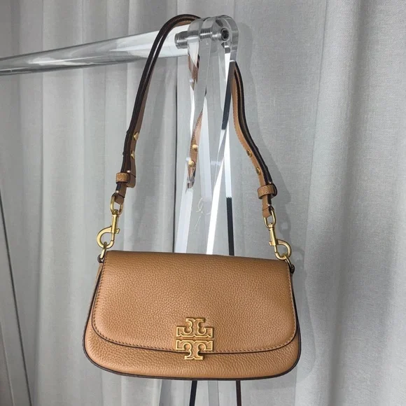 Tory Burch Tan Leather Adjustable Crossbody Bag