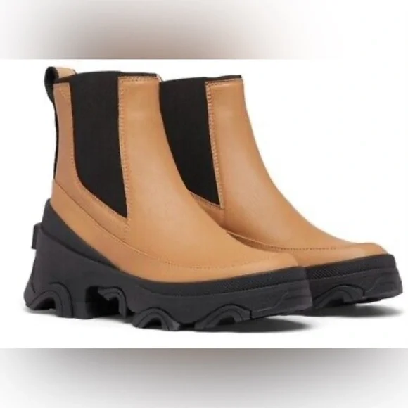 SOREL BREX WATERPROOF HI LINE CHELSEA BOOT SIZE 8.5 Tawny Buff,Black