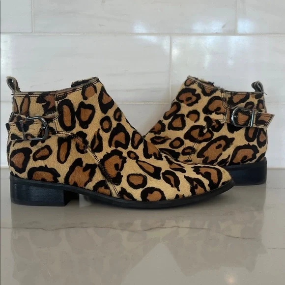 BLONDO Boots TAMI Almond Toe Fur Leopard Waterproof Ankle