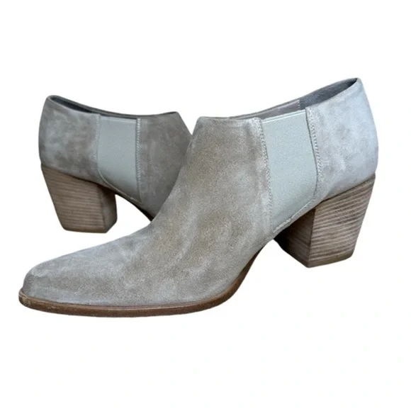 Vince Italian Suede Ankle Boots 10 | Neutral Booties Minimalist‎ Quiet Luxury