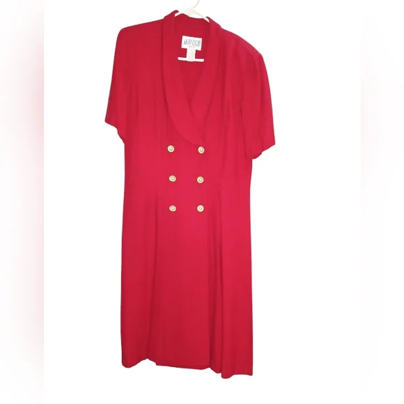 Julian Taylor Red Double-Breasted Dress