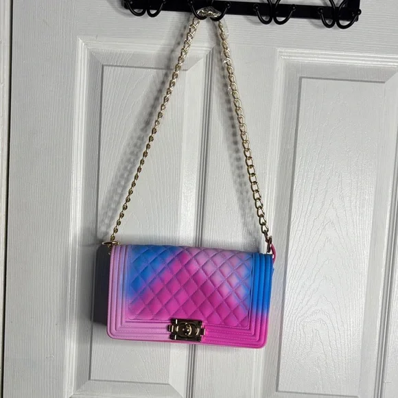 Gradient Pink and Blue Chain Bag