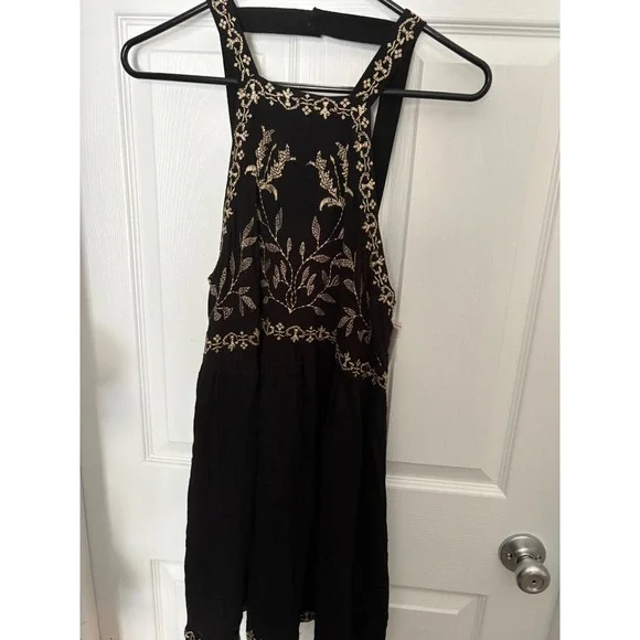 URBN Outfitters Black Embroidered Mini Dress Size M