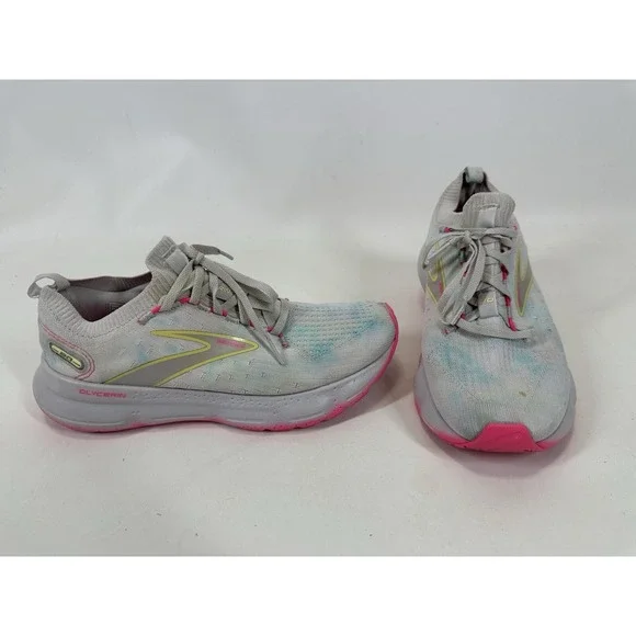 Brooks Womens Glycerin 20 Gray Pink Running Shoes Size 9 B‎