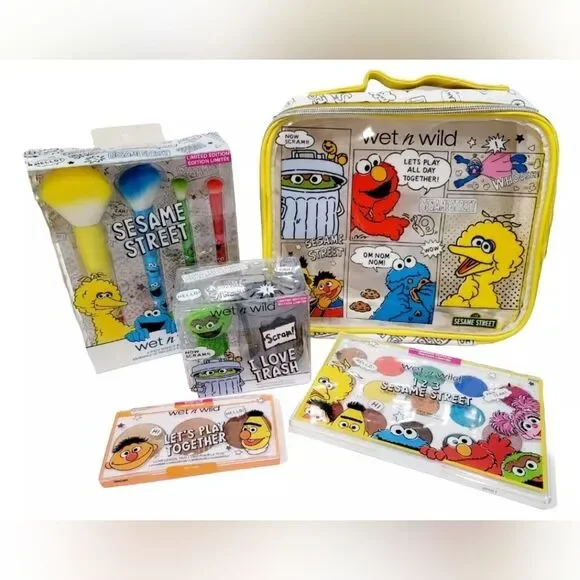 NWT Sesame Street + Wet N' Wild Limited Edition Makeup and Makeup Bag Lot