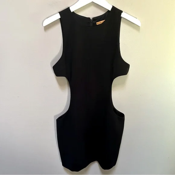 Alice + Olivia ~ Black Cut Out Sleeveless Silk-Lined Short Dress in Small