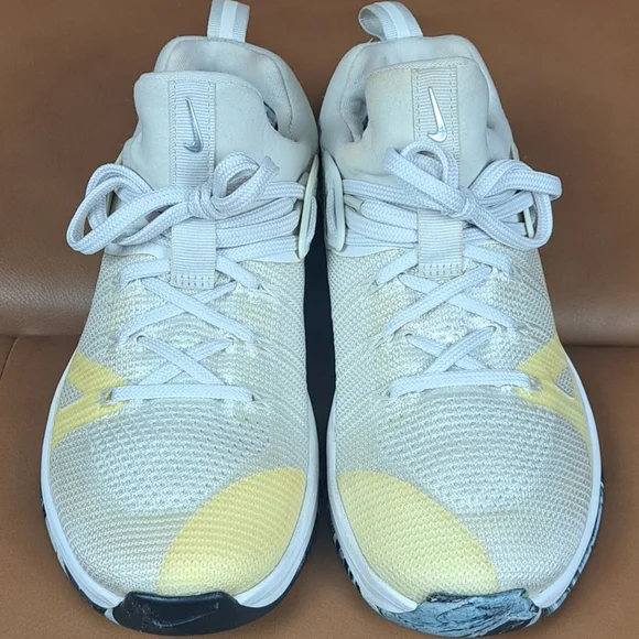 Nike Metcon 3 Training Shoe WhiteYellow Women 7.5 CrossFit Gym Athletic Sneakers