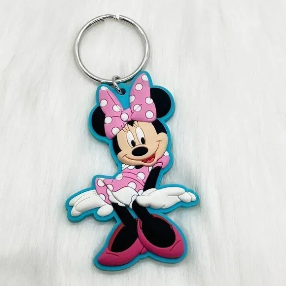 🔮 5/$25 Disney Minnie Mouse Soft‎ Plastic Keychain