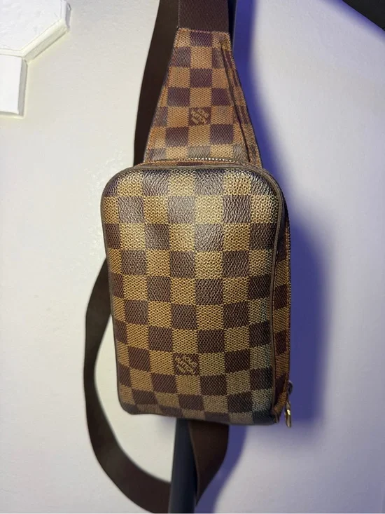 COA included-Louis Vuitton Damier Ebene Geronimo Small Crossbody/Belt Bag