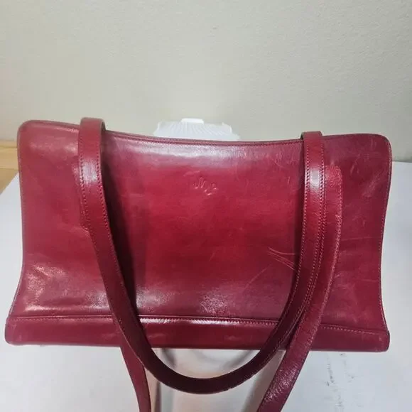 Monsac Red Leather Crossbody Bag