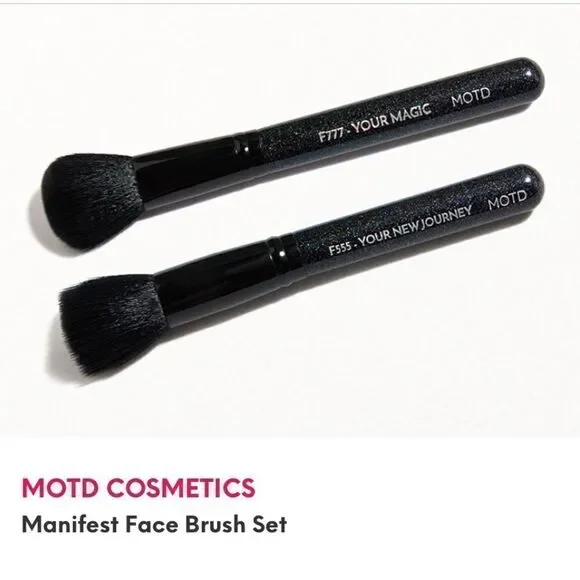 MOTD COSMETICS Manifest Face Brush Set new plus Ipsy drawstring bag