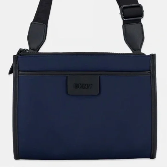 DKNY Blue Nylon Thin Mini Crossbody Bag