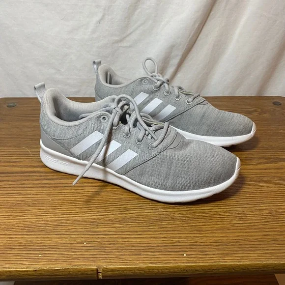 Adidas Cloudfoam Running‎ Shoes Lightweight Athletic Sneakers Gray White 7