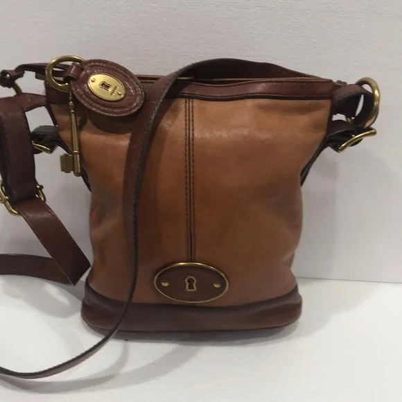 Fossil Brown Leather Crossbody Bag