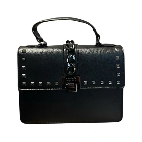 Badgley Mischka Black Crossbody Bag with Studded Details