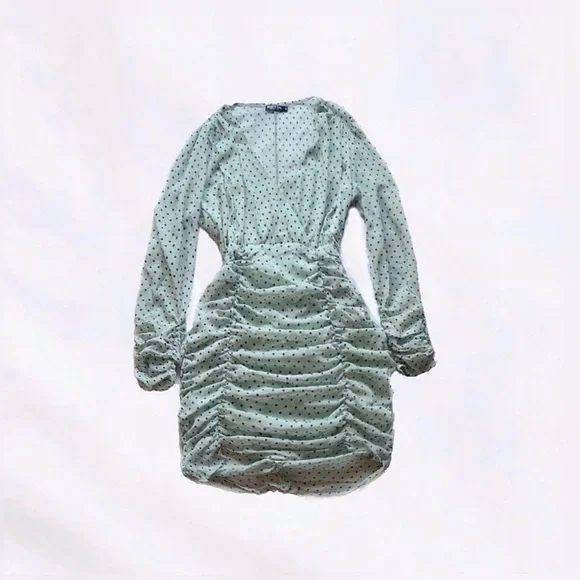 nasty gal ⋆ ruched polka dot dress