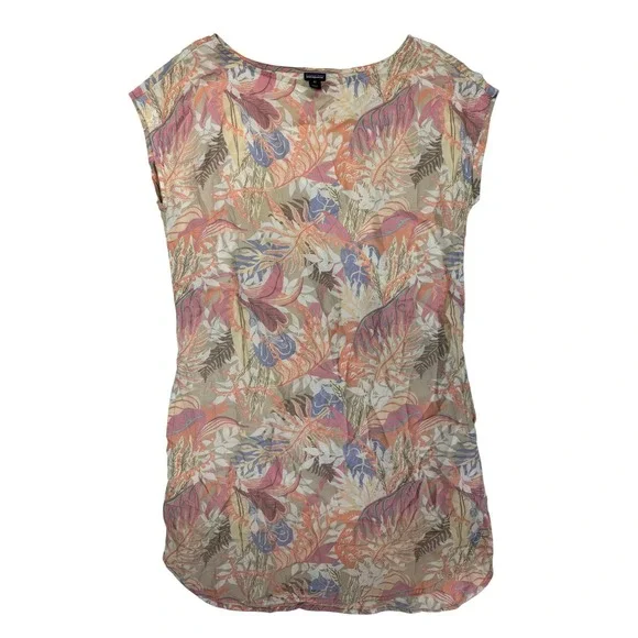 Patagonia Women's June Lake Dress Tropical Floral Pink Orange Tencel XS