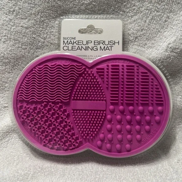 Makeup Brush Cleaning Mat, Silicone Makeup Brush Cleaning Mat,‎ Pink Make up ...