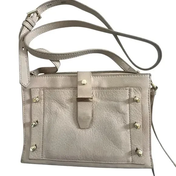 Botkier New York Warren City Crossbody Handbag Blush Beige Leather Studded