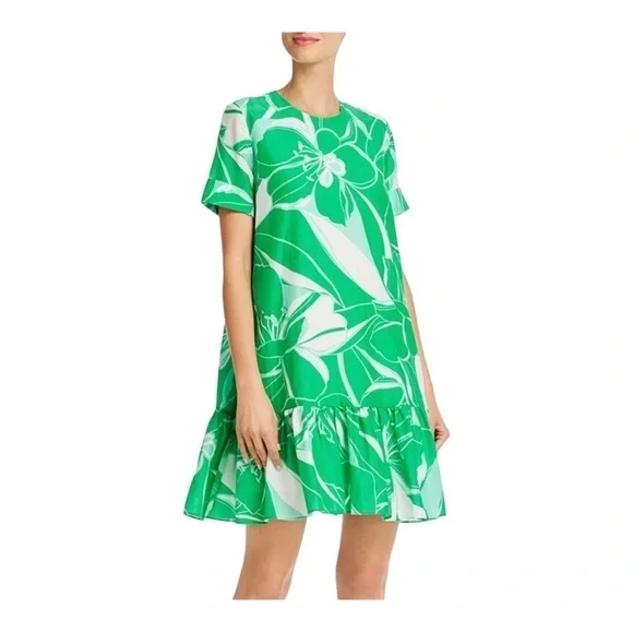 Milly Stencil-Floral Brynn Cotton Mini Dress Summer Beach Tropical Size 2 M1‎