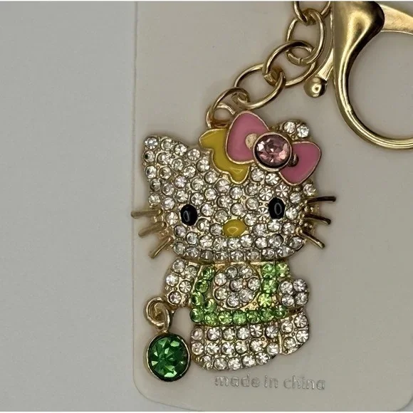Sanrio Hello Kitty Rhinestone Keychain Bag Purse‎ Charm