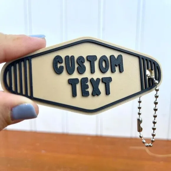 Retro Motel Keychain, Custom Keychain, Ballchain Keychain