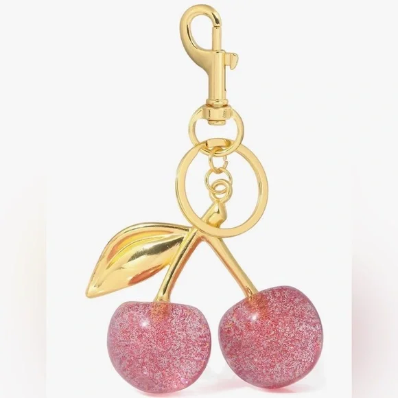Cherry Keychain with Gold Accents‎