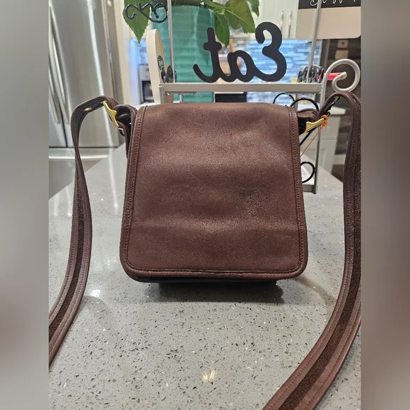 Coach Legacy Studio Mahogany Brown Vintage Legacy Medium Studio Flap Bag.