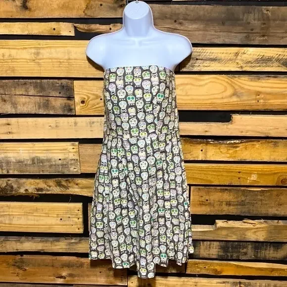 Beehop & Wally‎ Skull Strapless Dress Medium Made in The USA