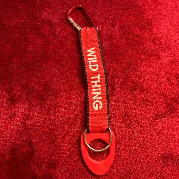 Wild Thing Red Woven Keychain Carabiner Clip Key‎ Ring Strap Accessory 7 Inch