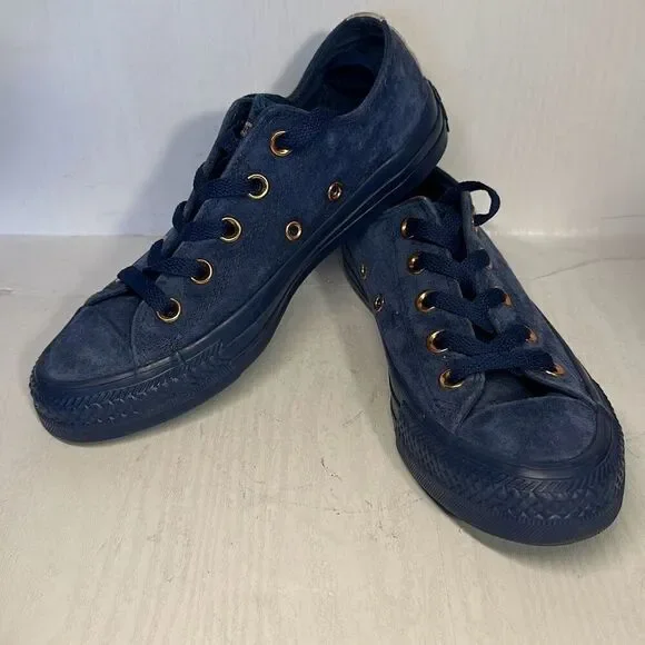 Converse All Star Chuck Taylor Low Top Mens 3 Womens 5 Blue Leather Suede 161205