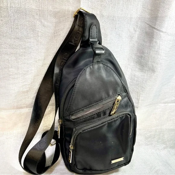 Kensie Sling Black Nylon Crossbody Bag Purse
