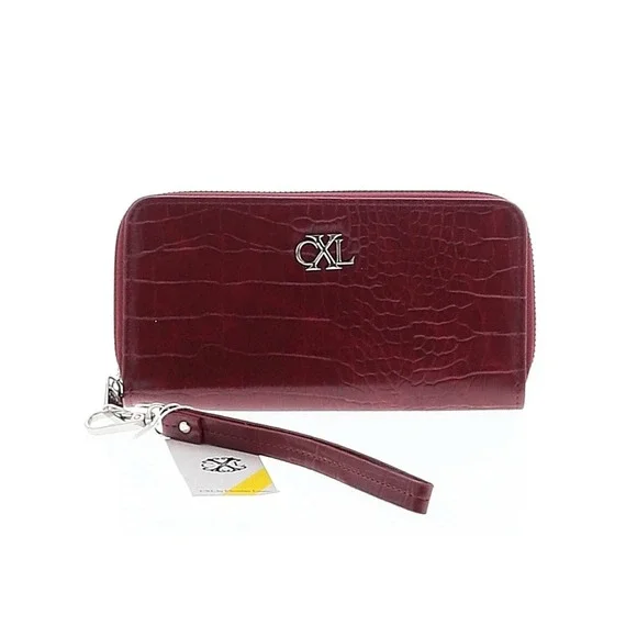 CXL‎ Christian Lacroix Wristlet Wallet Red Kara Croc Zip Around NWT NIP MSRP $48