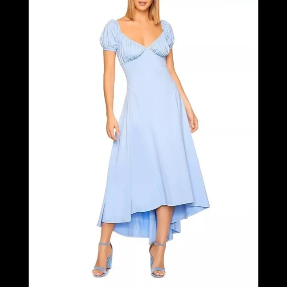Susana Monaco Off The Shoulder High Low Hem Dress Vista/Blue Size XS - NWT