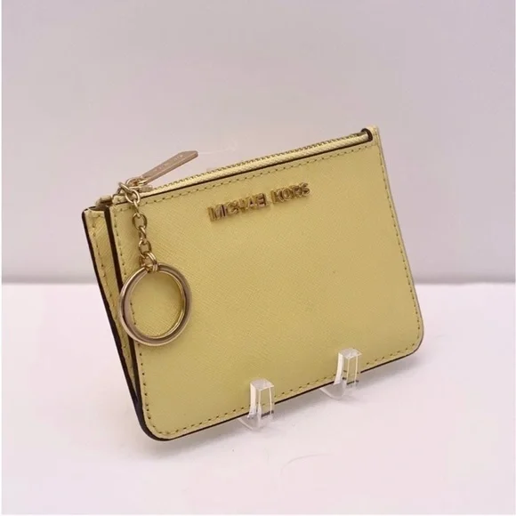 Michael Kors Small Coin Pouch Wallet Card Case Buttercup Color
