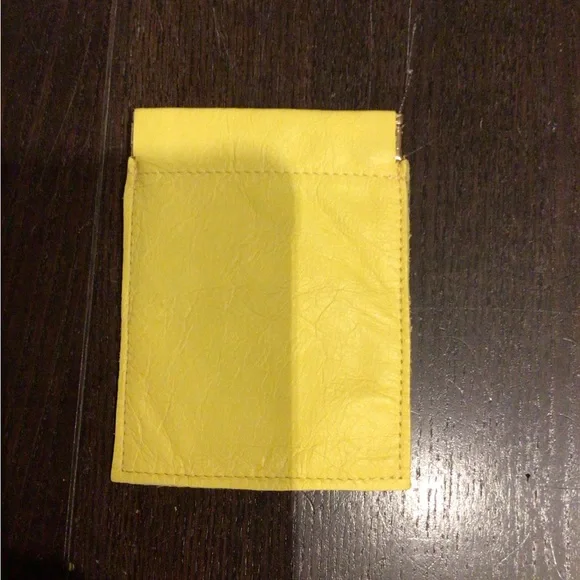 NEW! Los Angeles Apparel Yellow Leather Card Holder