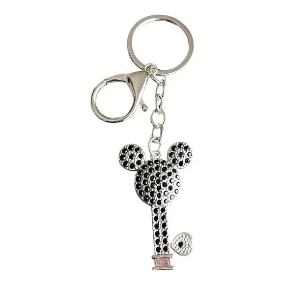 Women's Key Chain Black Silver Tone 4