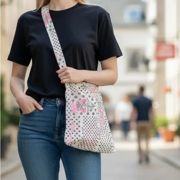 Free People Floral and Polka Dot Crossbody Bag
