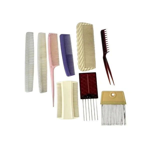 Hair Comb Lot Picks Travel Full Size Pink Brown Purple Goody Dupont Brush Combs