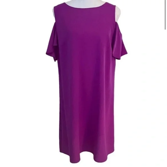Gianni Bini Magenta Cold Shoulder Knee Length Dress Size Small