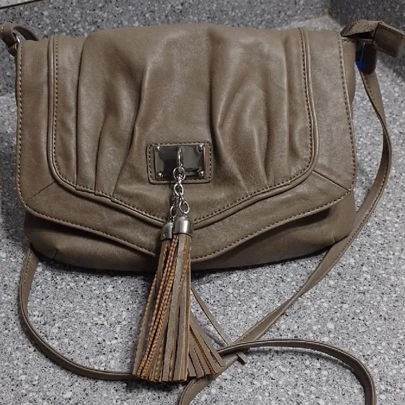 Call It Spring Tan Crossbody Bag with Tassel Detail